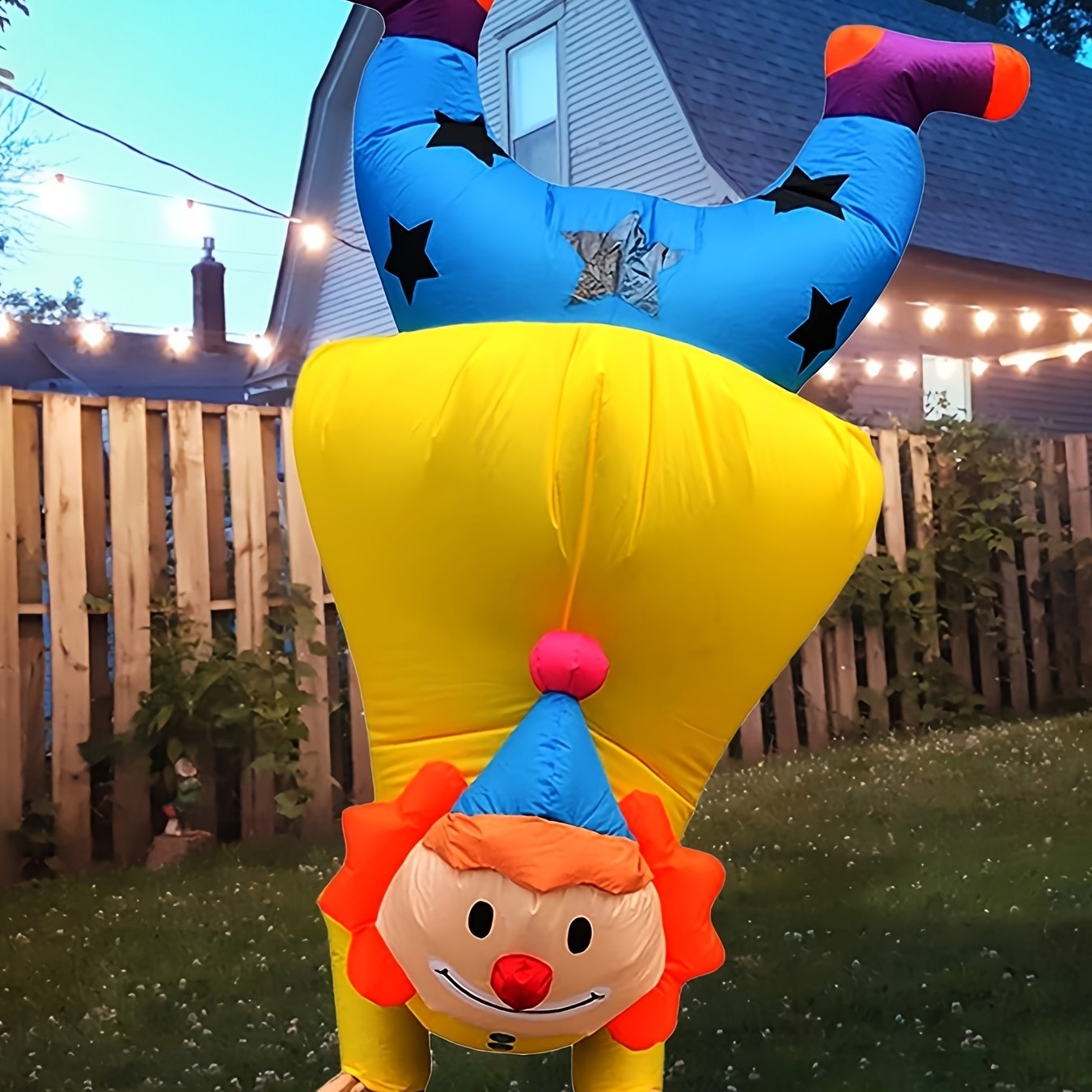 Rolig uppblåsbar clownkostym för vuxna - Garanterat skratt