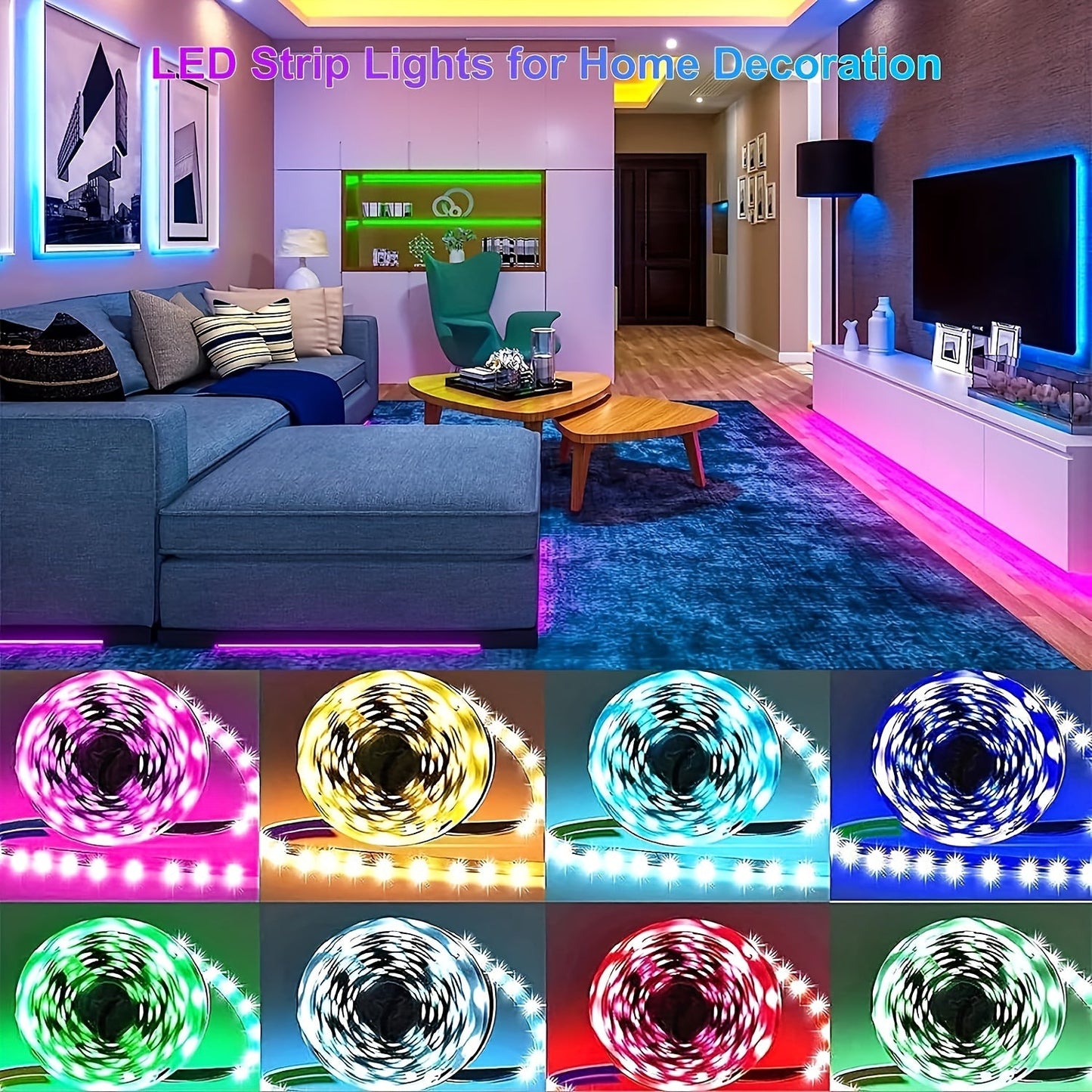 Fleksible LED Lysstrips med Musik Synkronisering og Farveskift