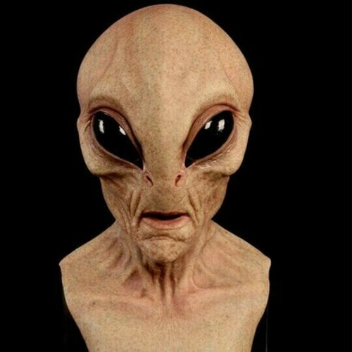 Realistisk Alien Mask CosmicMorph | Handmålad Halloween Maskeradtillbehör