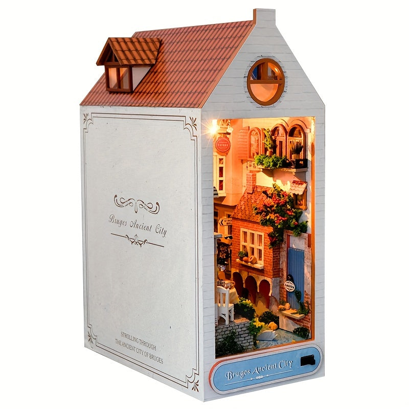 3D Bogholder i Træ – Magisk Hus fra Den Gamle By
