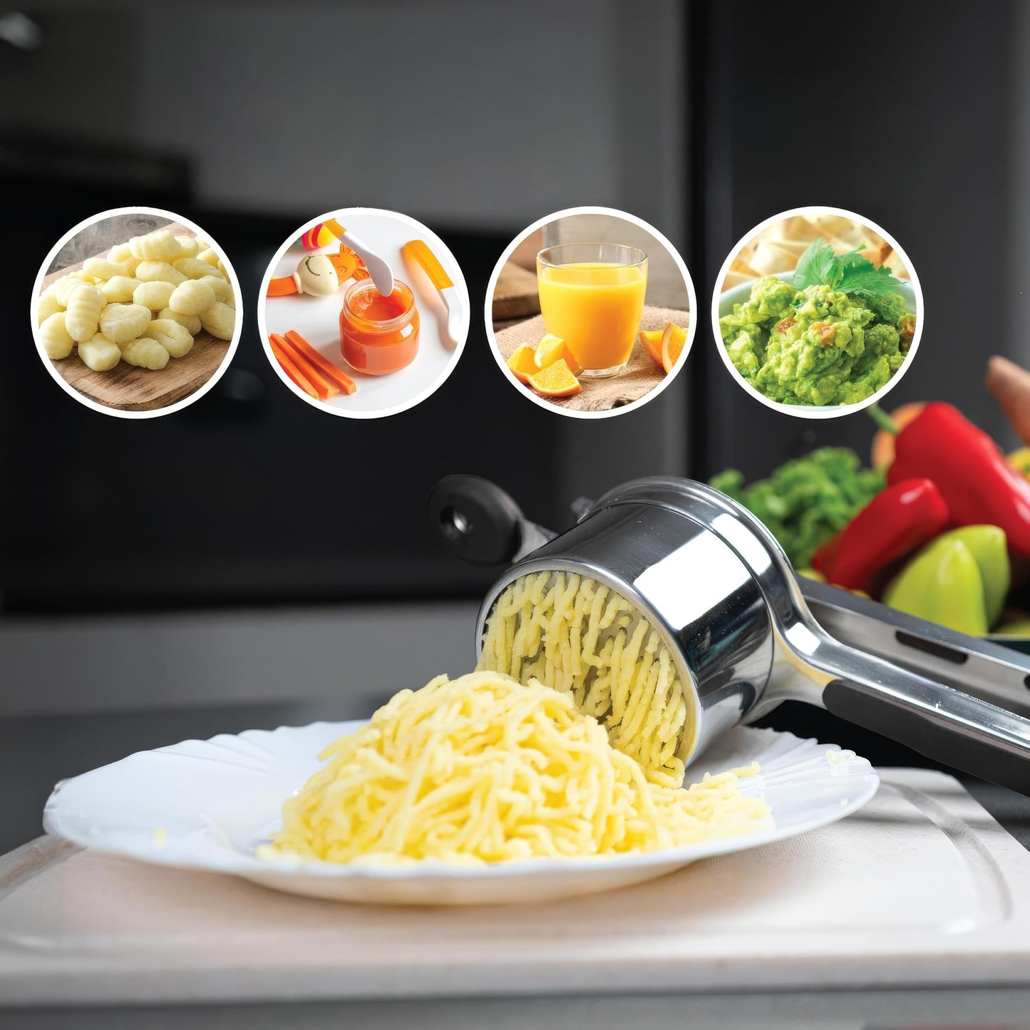 Potatispress i Rostfritt Stål – Perfekt Mos Varje Gång