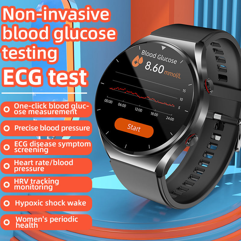 Blodsockermätning med ett klick | Blodtryck EKG | HRV Pulsmätning Smartwatch