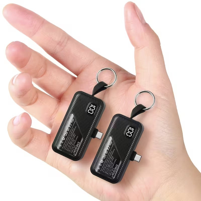 Kompakte Powerbanks 2-pak - 5000mAh USB-C Opladning