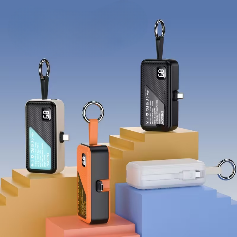 Kompakte Powerbanks 2-pak - 5000mAh USB-C Opladning