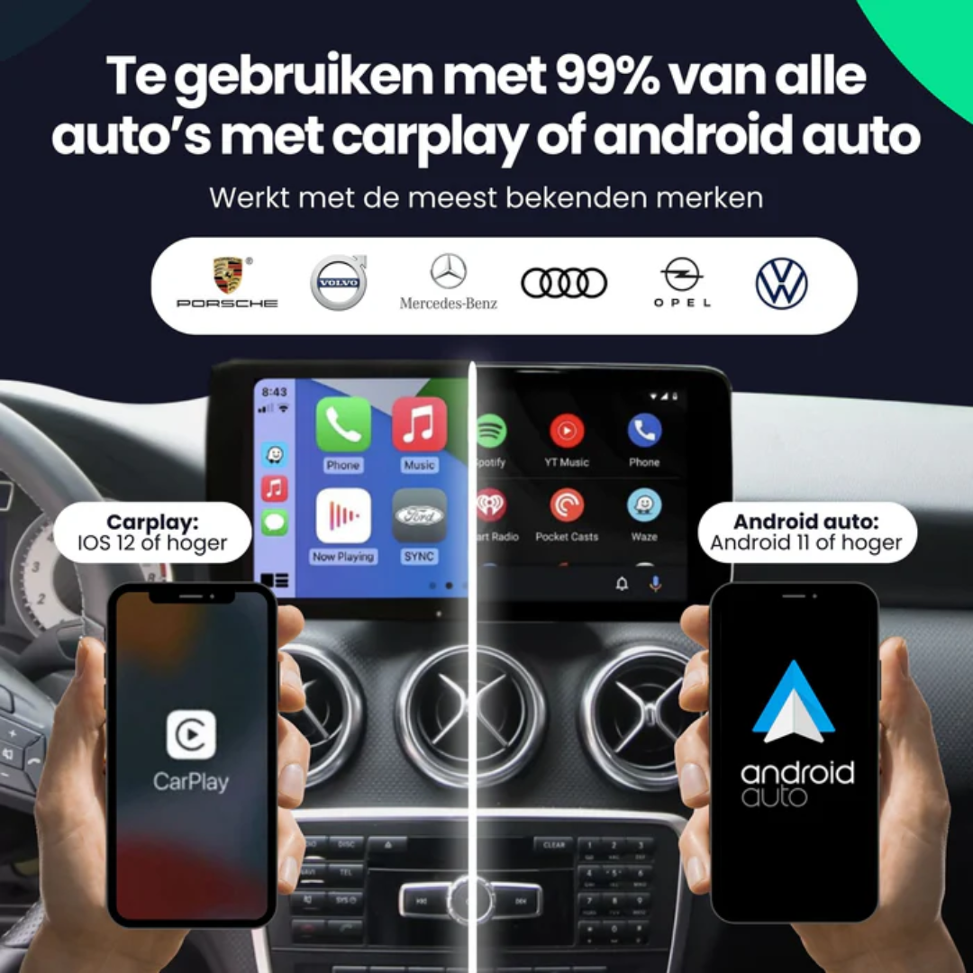 Trådløs 2-i-1 CarPlay Adapter til Bil med USB-forbindelse