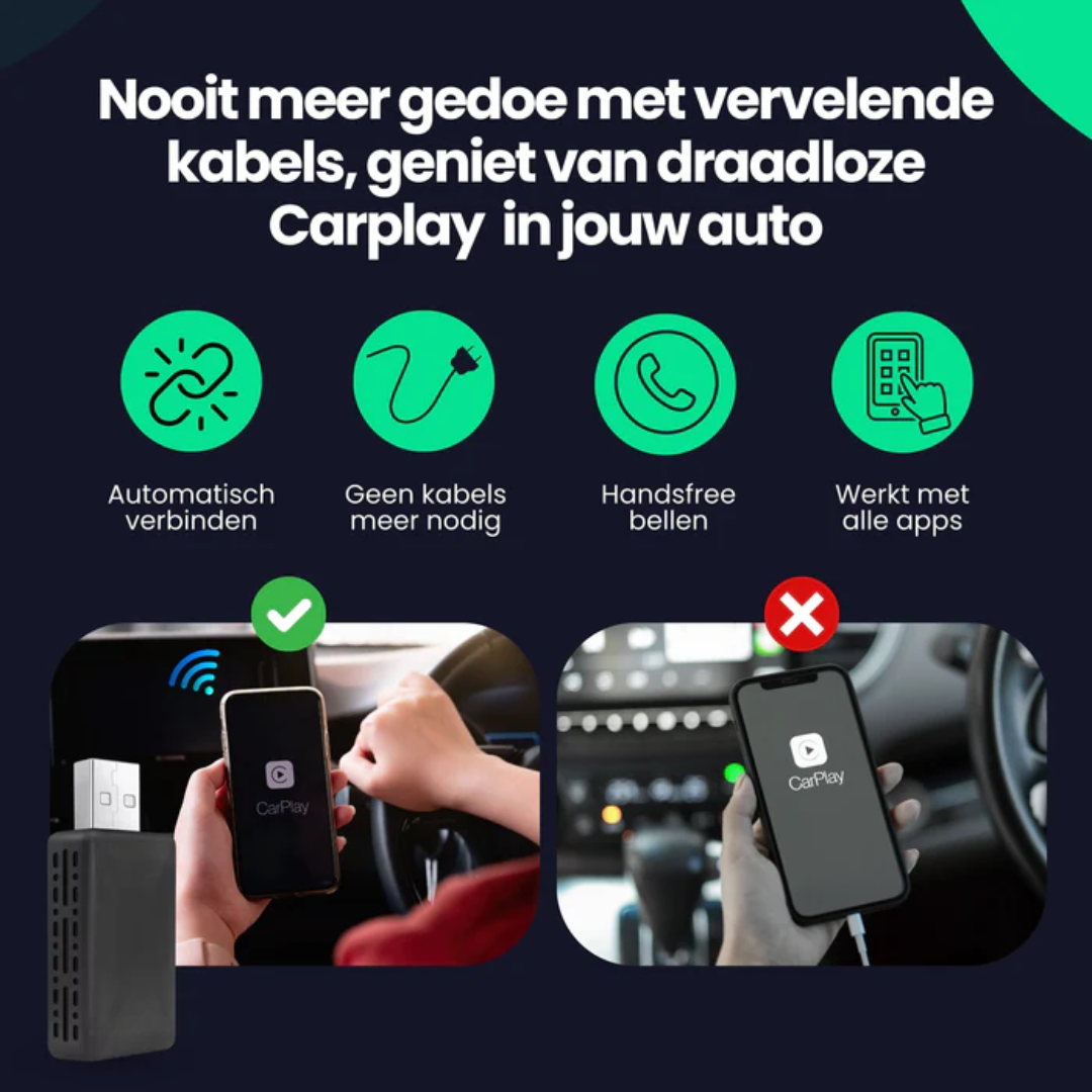 Trådlös Biladapter för CarPlay & Android Auto – Enkel Anslutning