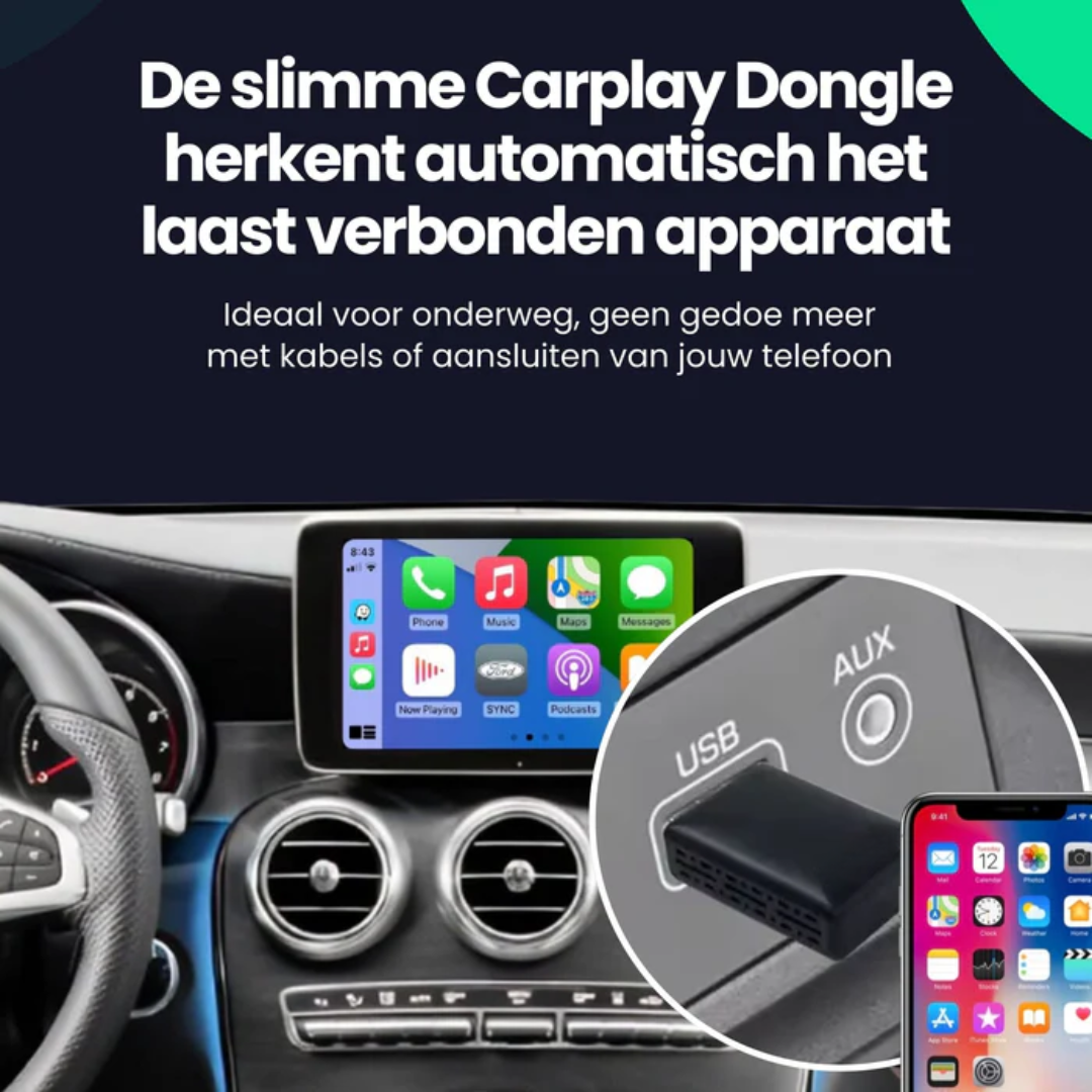 Trådlös Biladapter för CarPlay & Android Auto – Enkel Anslutning