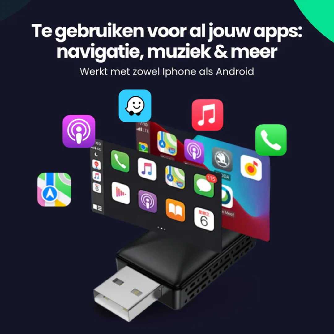 Trådlös Biladapter för CarPlay & Android Auto – Enkel Anslutning