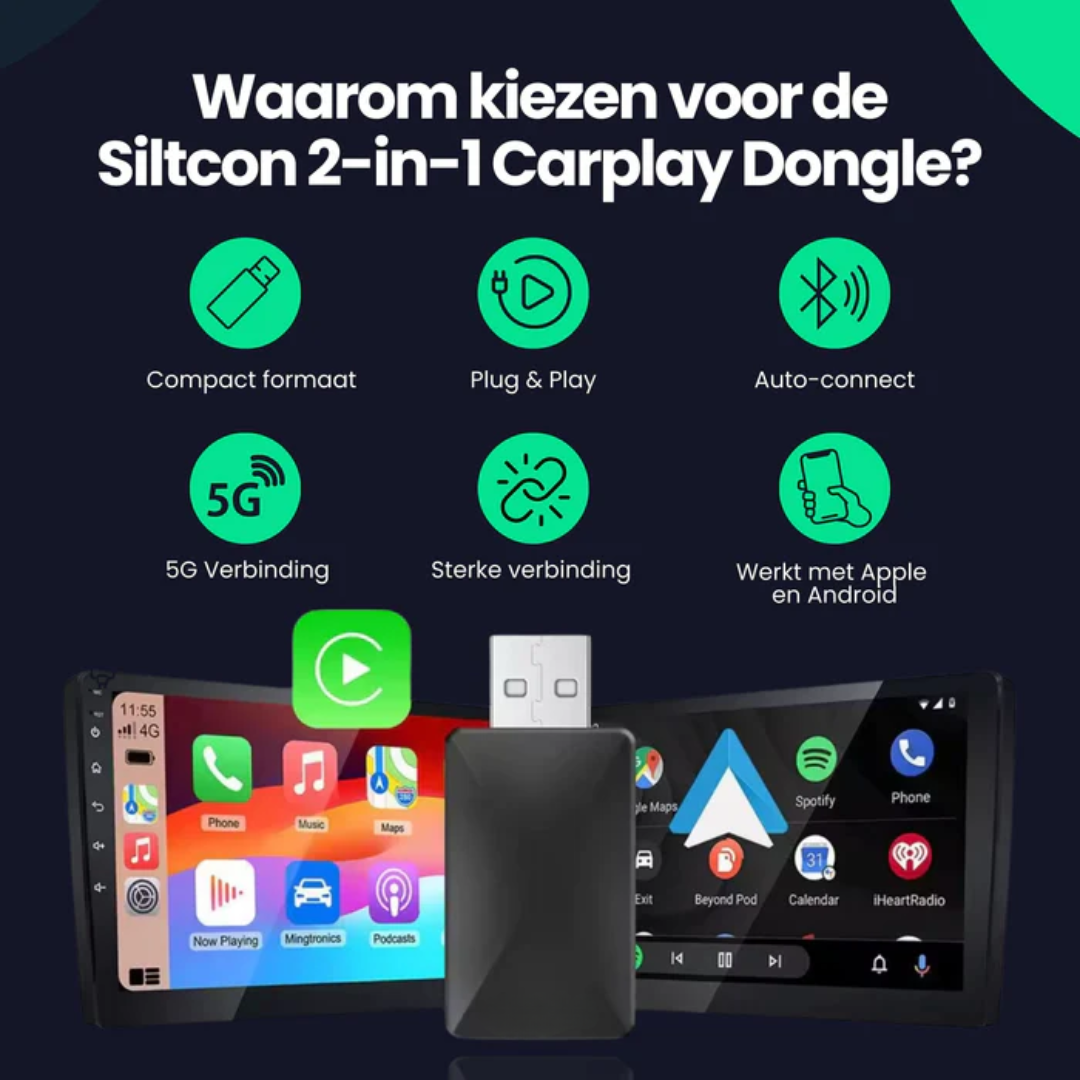 Trådlös Biladapter för CarPlay & Android Auto – Enkel Anslutning