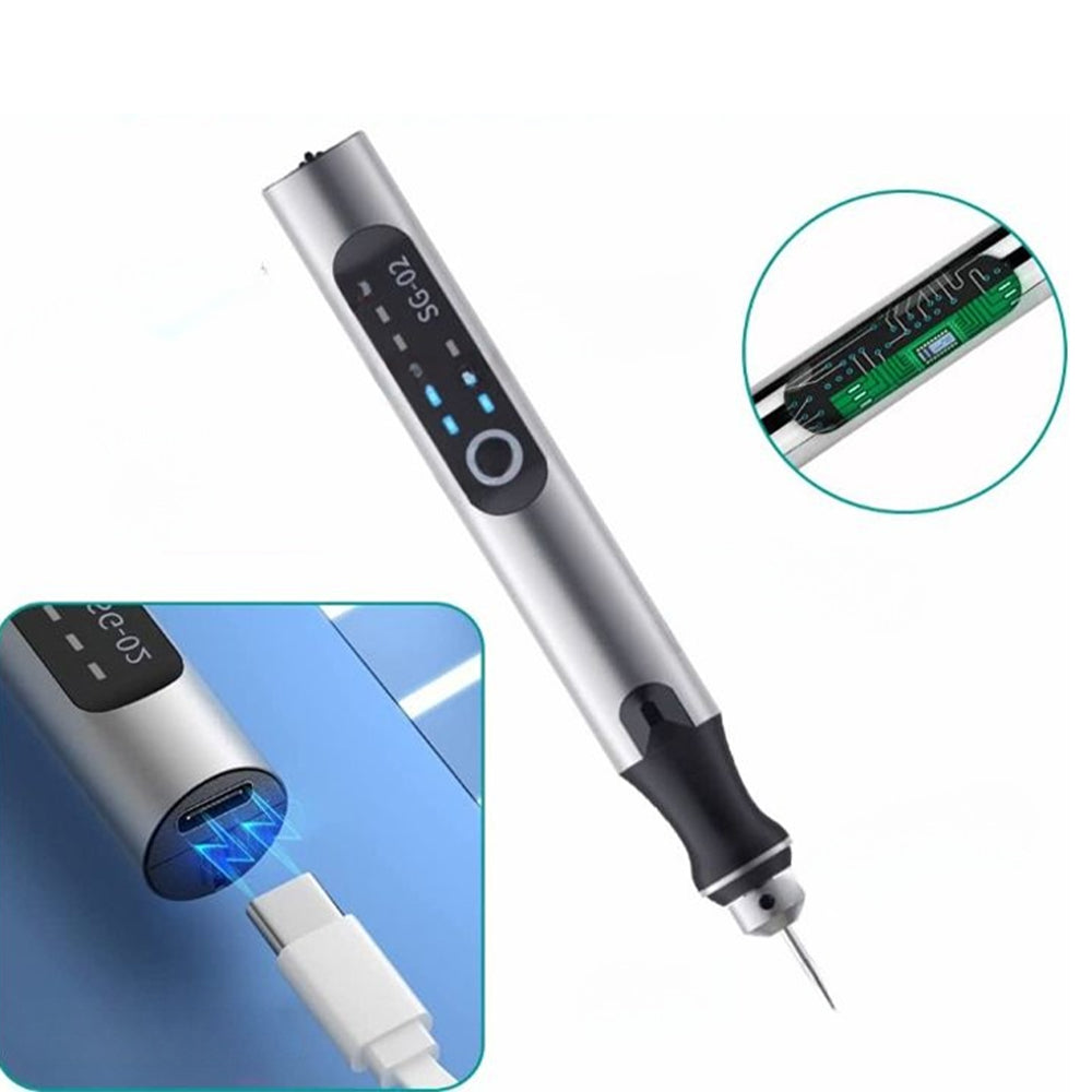 Genopladelig USB Diktatoptager | Stille og Præcis | Metal, Justerbar Hastighed