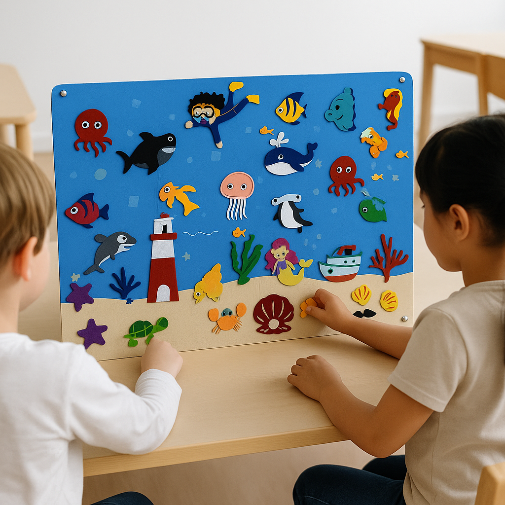 Kreativ Filttavla för Barn – Stimulerar Fantasi och Inlärning