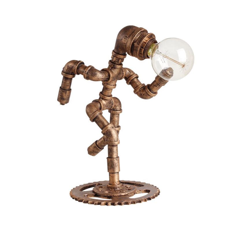 Retro bordslampa i metall med atletisk design
