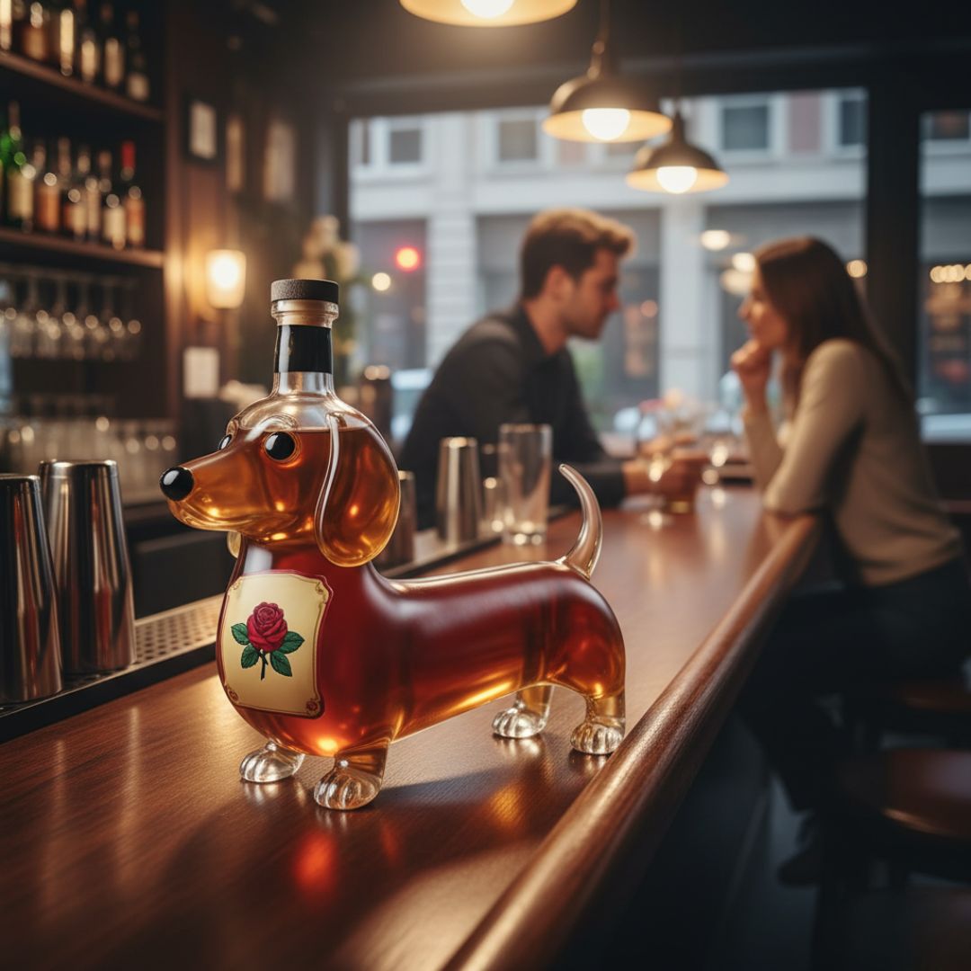 Glasflaske i hundedesign – perfekt gave til hundeelskere