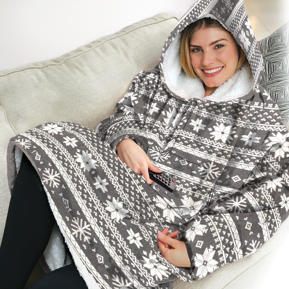 Extra Stor Mysig Hoodie med Ficka och Huva