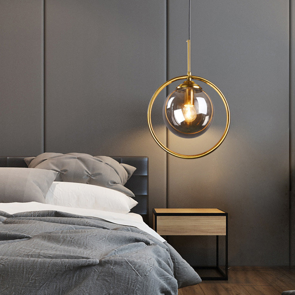 Elegant Glaspendel med Gylden Ramme til Moderne Hjem