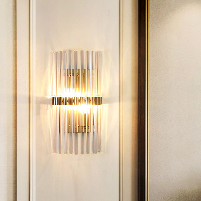 Guldkristall Vägglampa med Dubbelt Ljus för Vardagsrum och Hall