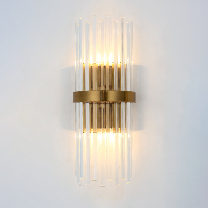 Guldkristall Vägglampa med Dubbelt Ljus för Vardagsrum och Hall