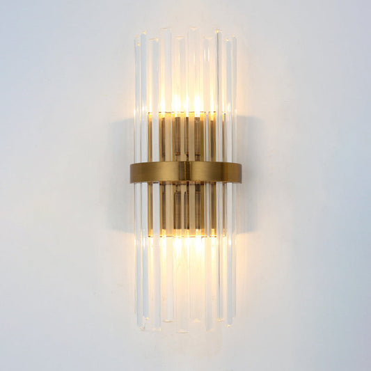 Guldkristall Vägglampa med Dubbelt Ljus för Vardagsrum och Hall