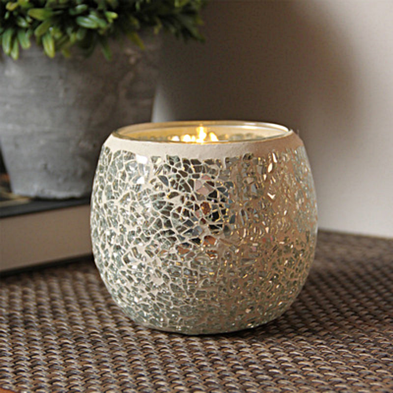 Europæisk Retro Glas Mosaik Lysestage