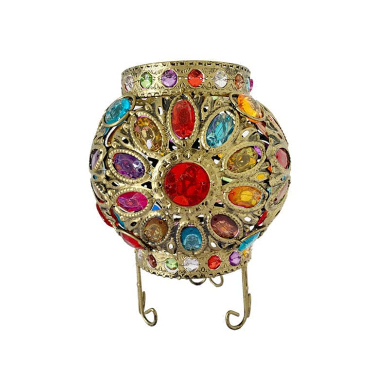 Bronze Natbordlampe med Akrylperler - Elegant Belysning