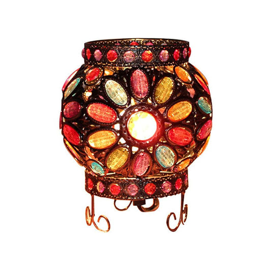 Bronze Natbordlampe med Akrylperler - Elegant Belysning