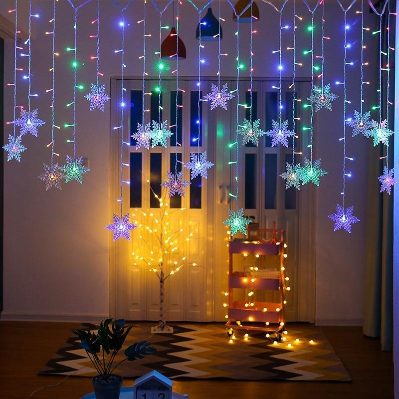 LED Ljusslinga med Snöflingor | Inomhus och Utomhus