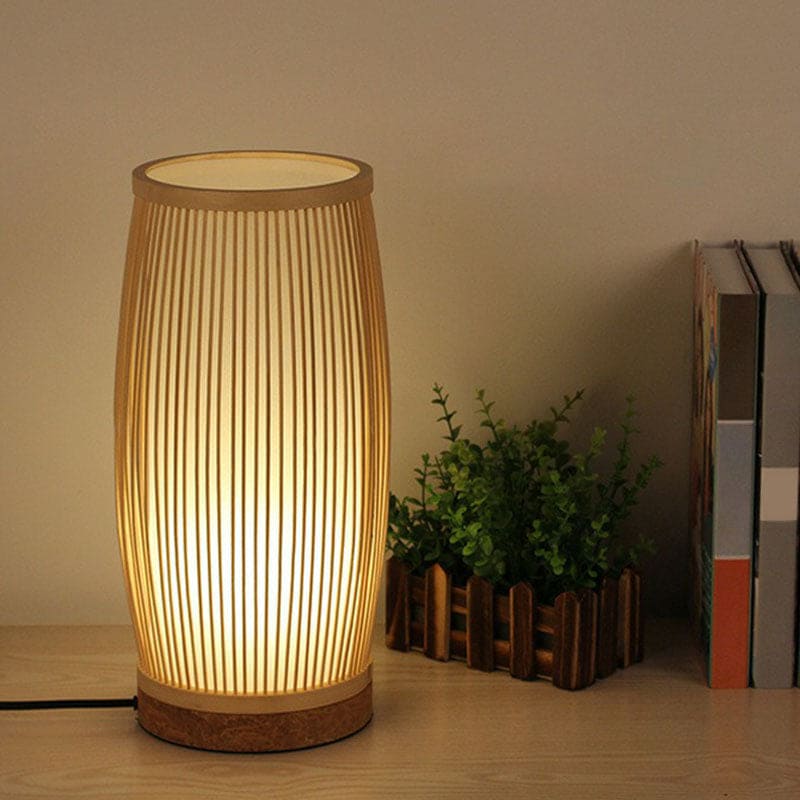 Naturlig Bambusbordlampe med Beroligende Natlys