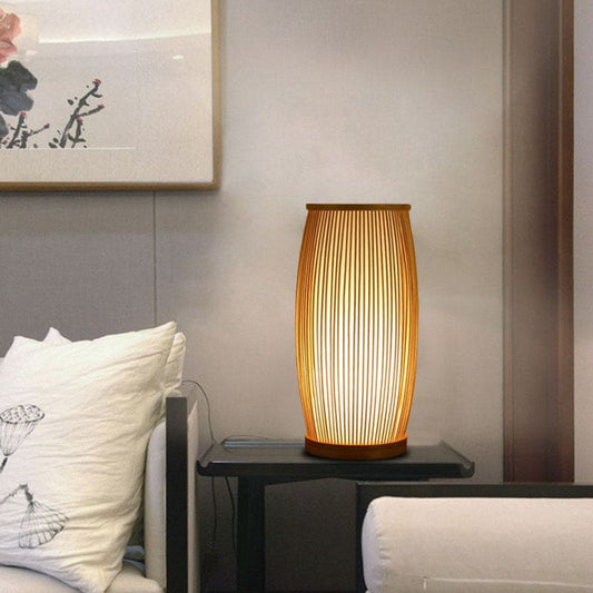 Naturlig Bambusbordlampe med Beroligende Natlys