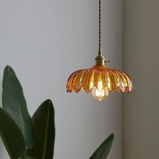 Vintage Glas Loftlampe – Romantisk Glød og Elegance