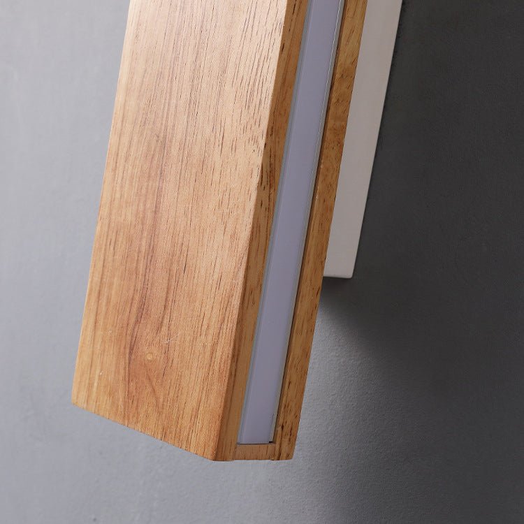 Stilren LED Vägglampa i Trä – Minimalistisk Design och Komfortljus