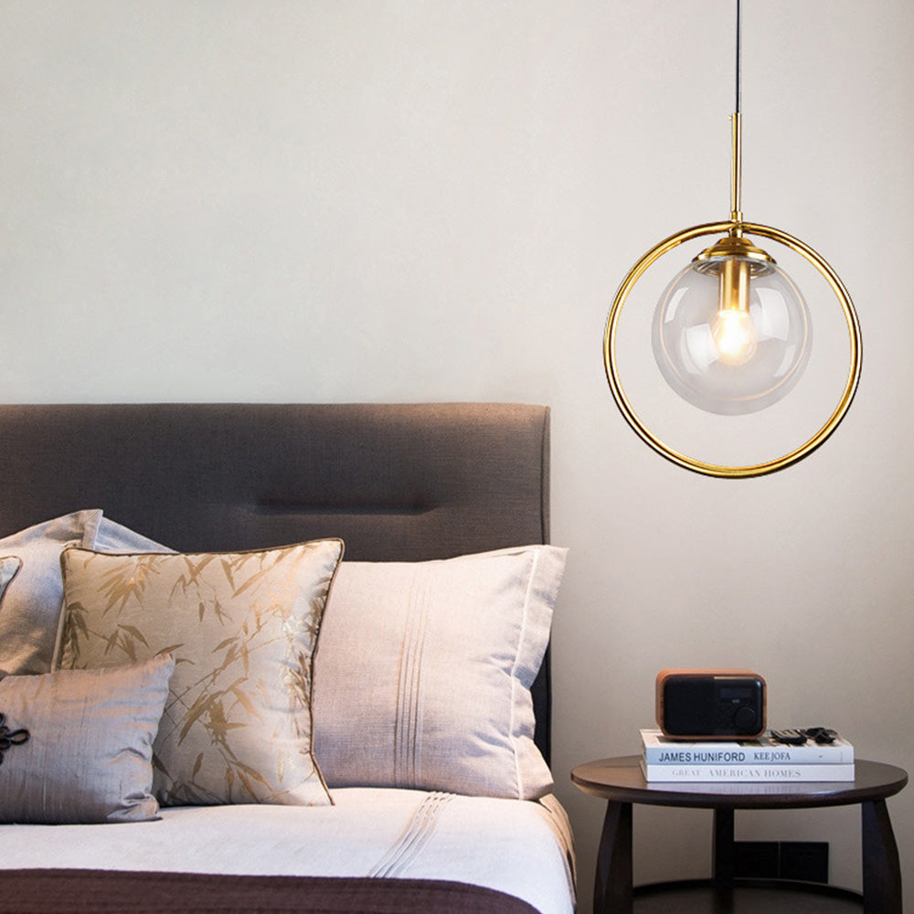Elegant Glaspendel med Gylden Ramme til Moderne Hjem