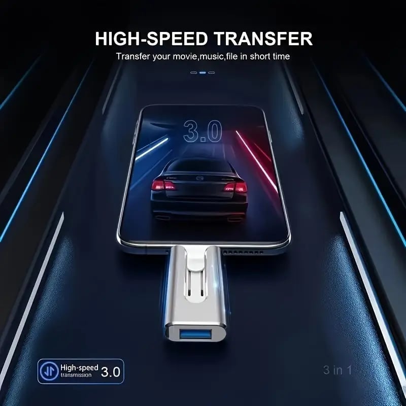 Hurtig 4-i-1 USB-nøgle til sikker filoverførsel