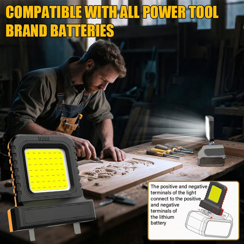 LED Arbetslampa för Batteriverktyg | Passar Makita, Bosch, Milwaukee & Einhell | Kraftfull Belysning för Garage & Utomhusbruk