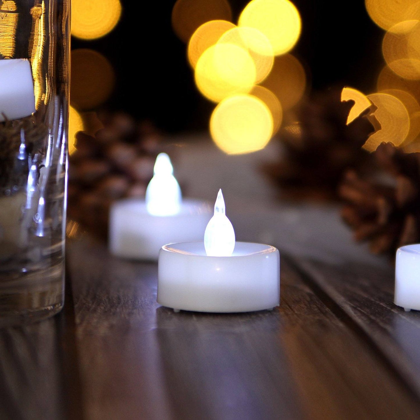 Flampfria LED-lampor med timer för mysig belysning