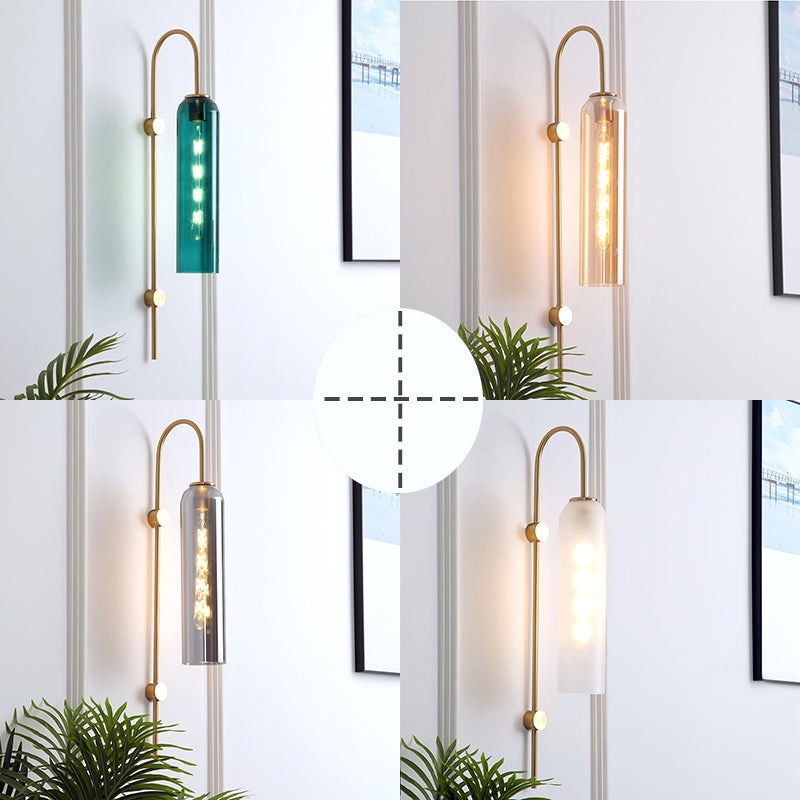 Elegant Væglampe i Glas og Metal – Stilfuld Belysning