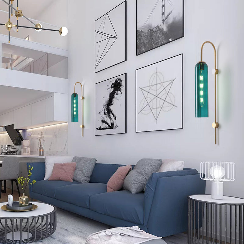 Elegant Væglampe i Glas og Metal – Stilfuld Belysning