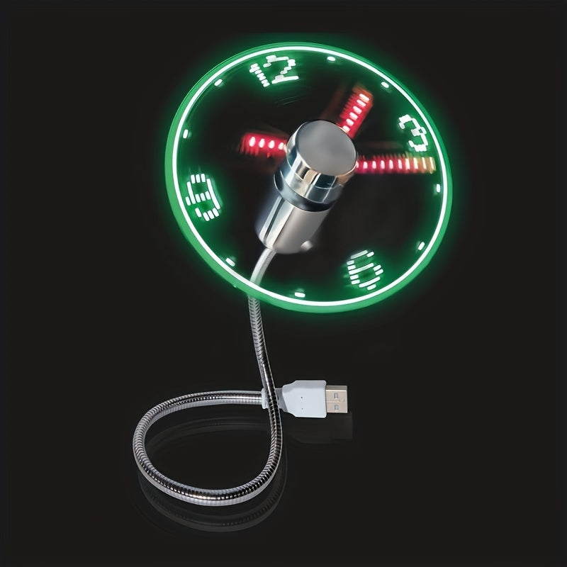 USB Fläkt med LED Klocka – Kompakt och Stilren