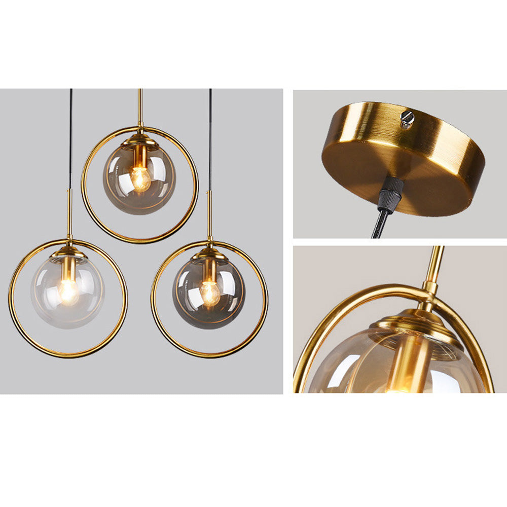 Elegant Glaspendel med Gylden Ramme til Moderne Hjem