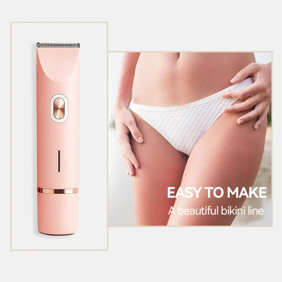Dame Bikini Trimmer 2-i-1 | Elektrisk Barbermaskine til Ansigt & Krop | Uden Smerte Hårfjerning Våd & Tør