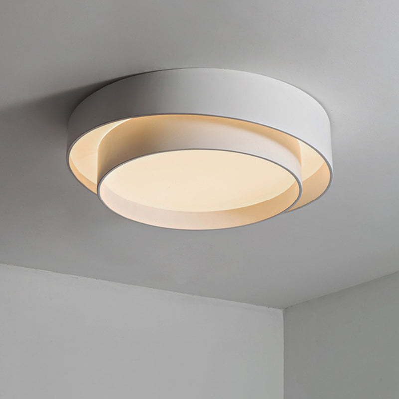 Moderne Loftlampe i Hvidt Metal med Dæmpbar LED