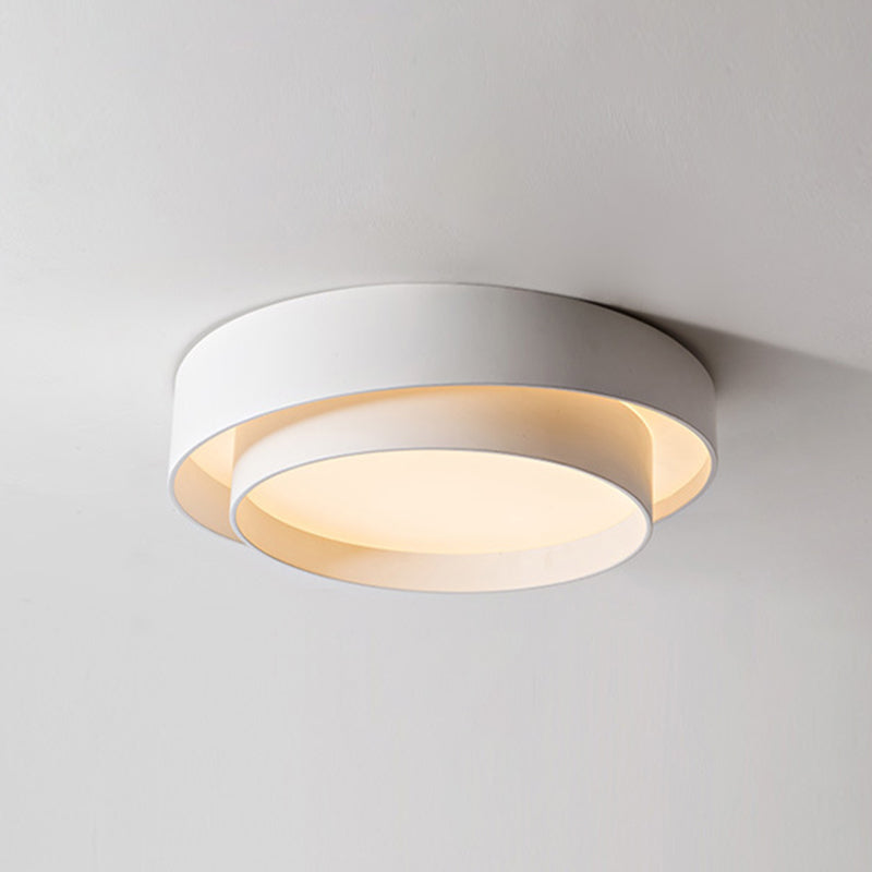 Moderne Loftlampe i Hvidt Metal med Dæmpbar LED