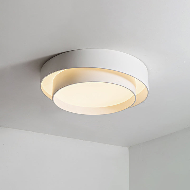 Moderne Loftlampe i Hvidt Metal med Dæmpbar LED