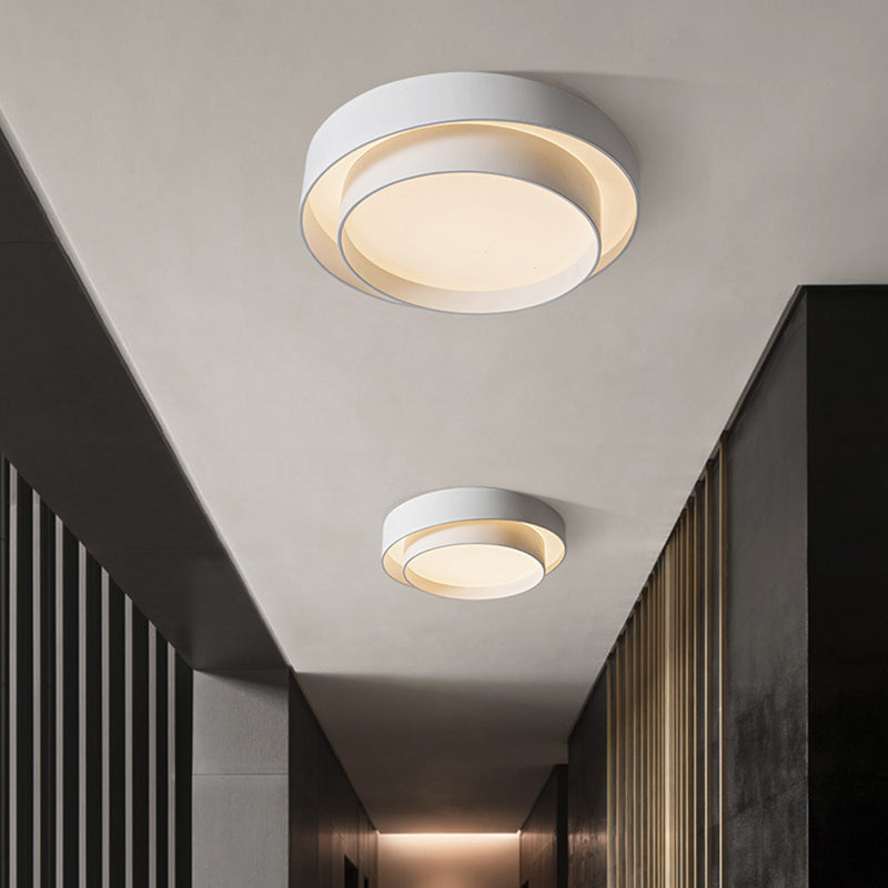 Moderne Loftlampe i Hvidt Metal med Dæmpbar LED