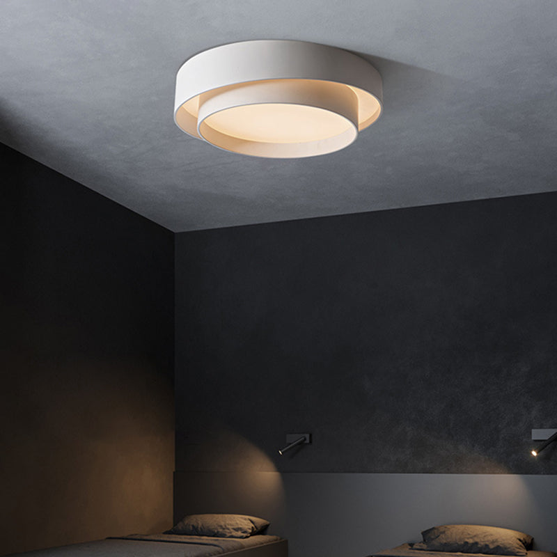 Moderne Loftlampe i Hvidt Metal med Dæmpbar LED