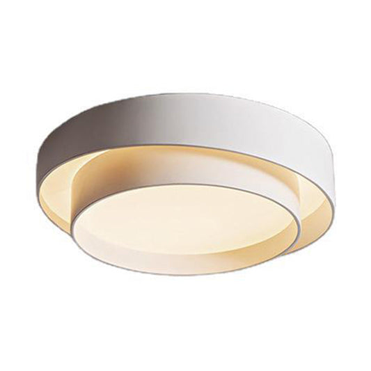 Moderne Loftlampe i Hvidt Metal med Dæmpbar LED