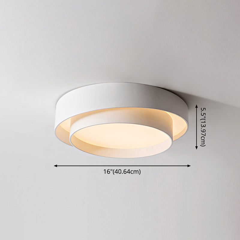 Moderne Loftlampe i Hvidt Metal med Dæmpbar LED
