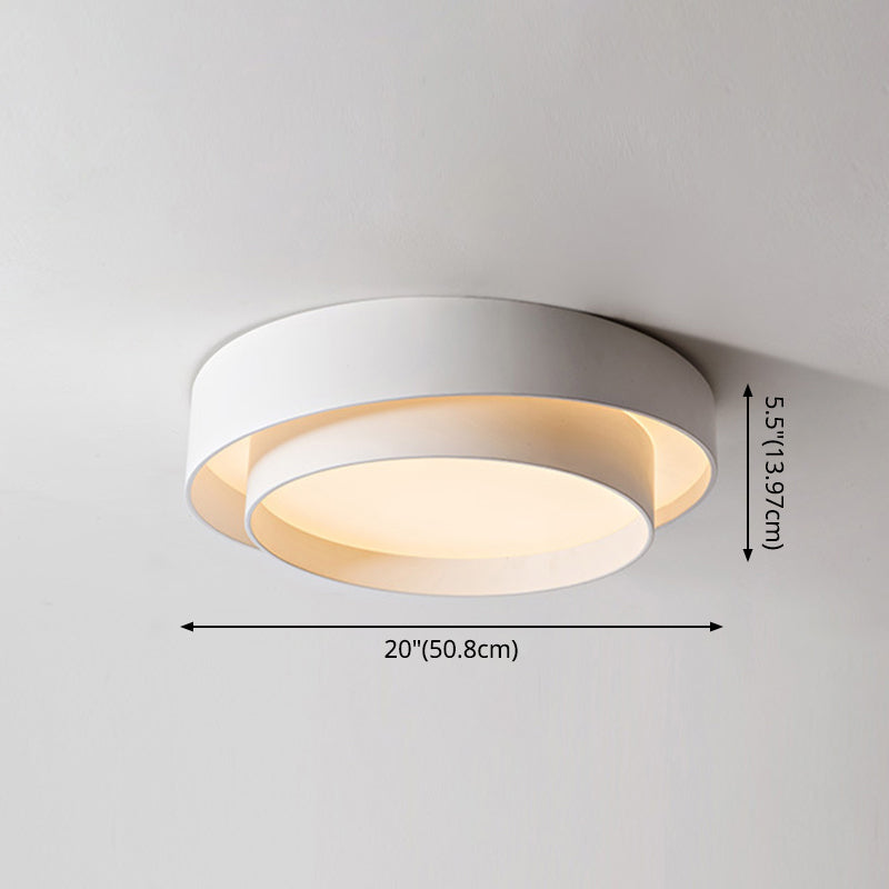 Moderne Loftlampe i Hvidt Metal med Dæmpbar LED