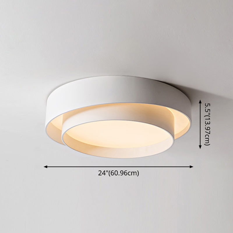 Moderne Loftlampe i Hvidt Metal med Dæmpbar LED