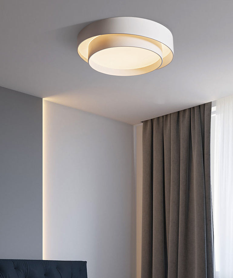 Moderne Loftlampe i Hvidt Metal med Dæmpbar LED