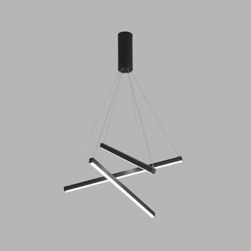 Moderne LED Lysekrone i Sort Metal – Fleksibel Belysning